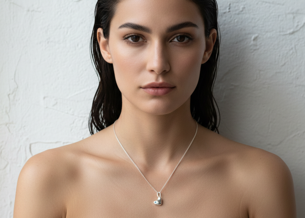 Molten Heart birthstone necklace