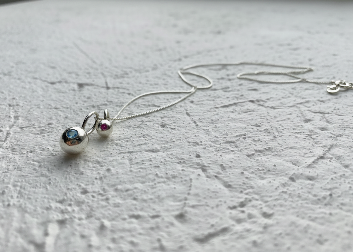 Twin Organic Pepita Charms Necklace
