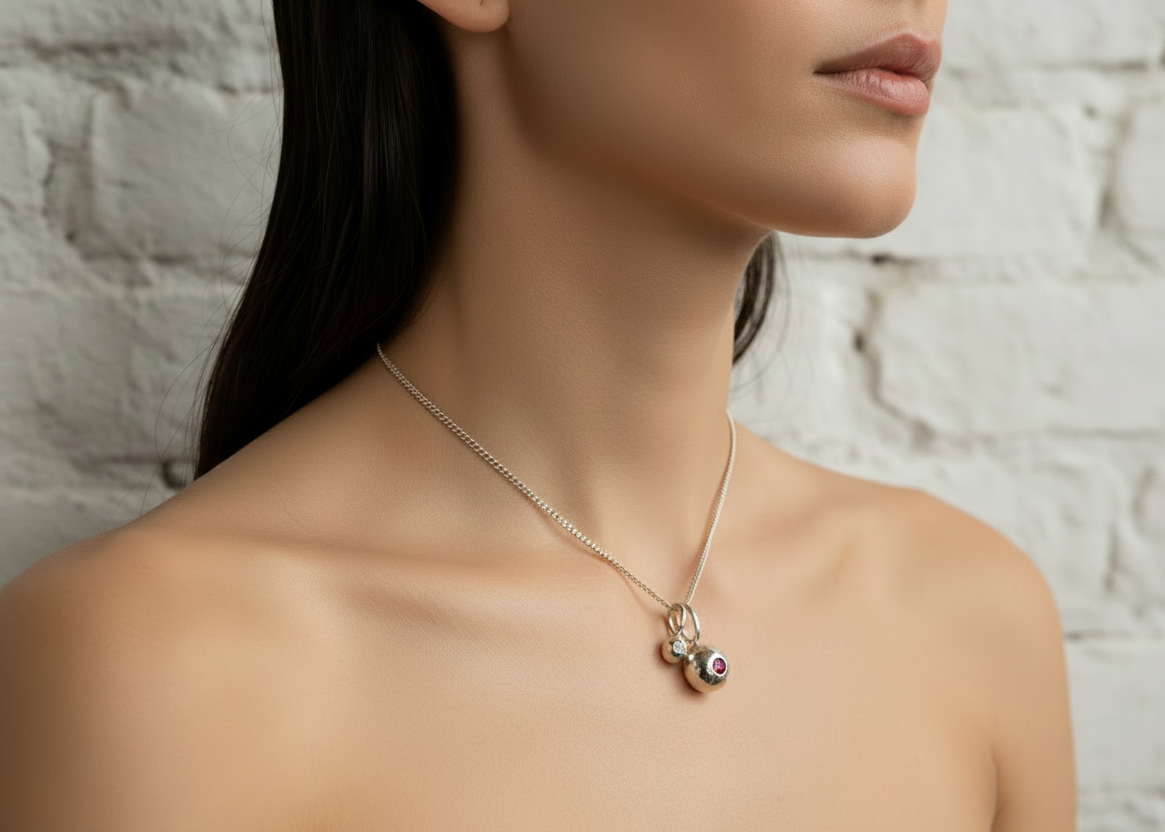 Twin Organic Pepita Charms Necklace